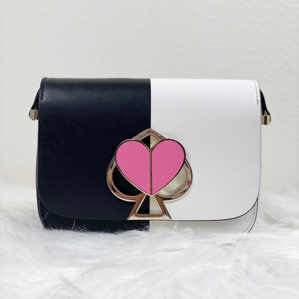 KATE SPADE NICOLA BICOLOR TWISTLOCK SMALL FLAPBAG - Picture 2 of 8